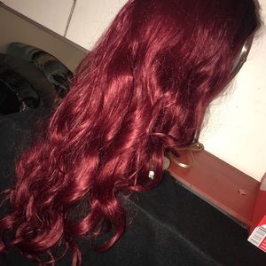 Synthetic red wig